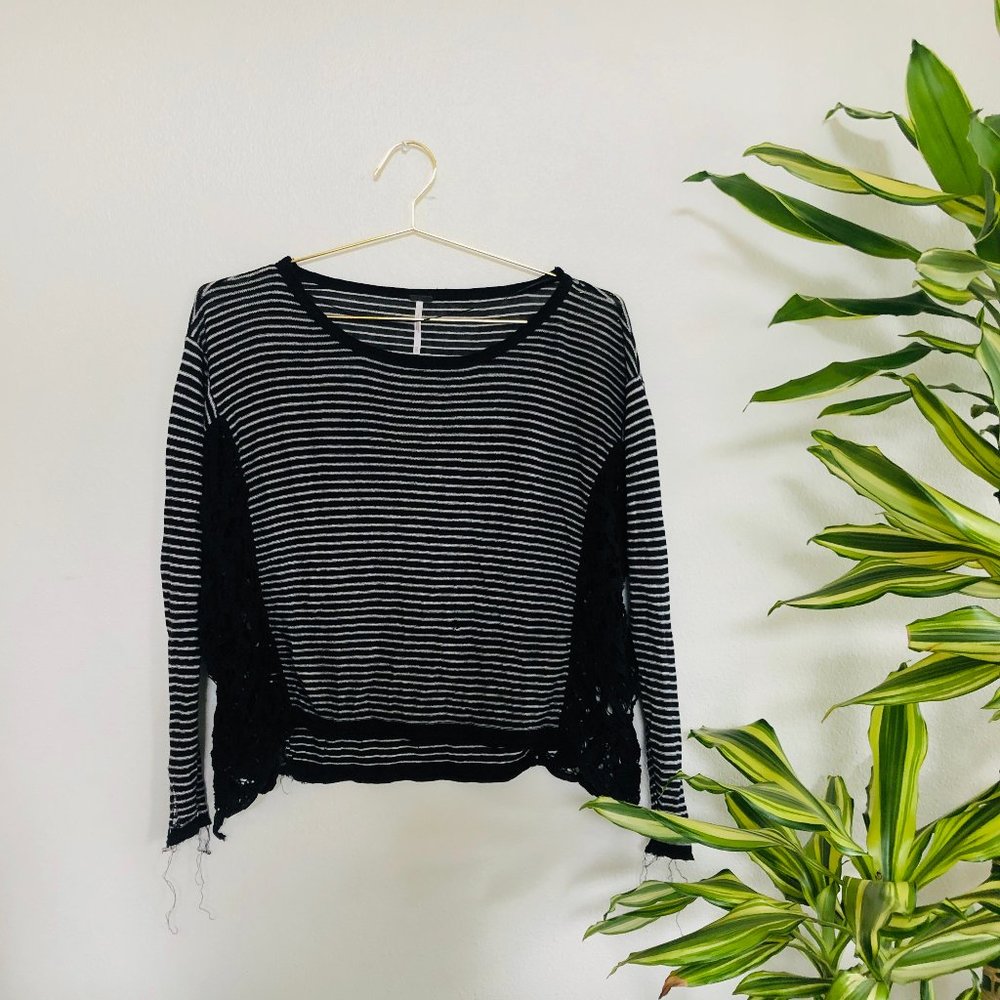 Free People Long Sleeve with crochet details